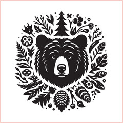 Bear silhouette  Vector bear illustration bundle 