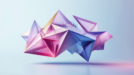 Vector abstract geometric 3d facet shape isolated. Use for banners, web, brochure, ad, poster, etc. Low poly modern style background. Modern triangular style 