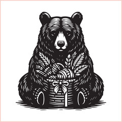 Bear silhouette  Vector bear illustration bundle 