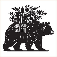 Bear silhouette  Vector bear illustration bundle 