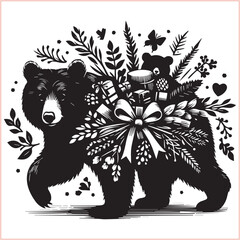 Bear silhouette  Vector bear illustration bundle 