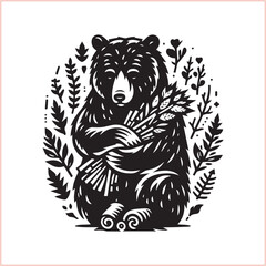Bear silhouette  Vector bear illustration bundle 