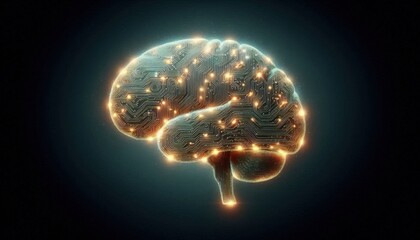 Fototapeta premium brain with lights point