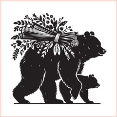 Bear silhouette  Vector bear illustration bundle 