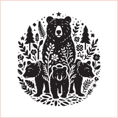 Bear silhouette  Vector bear illustration bundle 