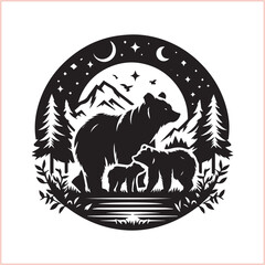 Bear silhouette  Vector bear illustration bundle 