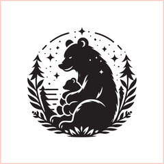 Bear silhouette  Vector bear illustration bundle 