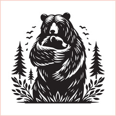 Bear silhouette  Vector bear illustration bundle 