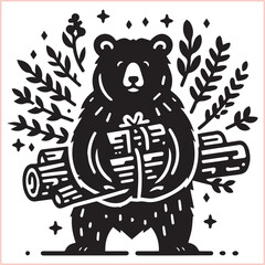 Bear silhouette  Vector bear illustration bundle 