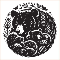 Bear silhouette  Vector bear illustration bundle 