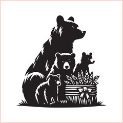 Bear silhouette  Vector bear illustration bundle 
