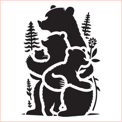 Bear silhouette  Vector bear illustration bundle 