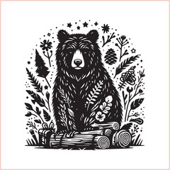 Bear silhouette  Vector bear illustration bundle 