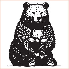 Bear silhouette  Vector bear illustration bundle 