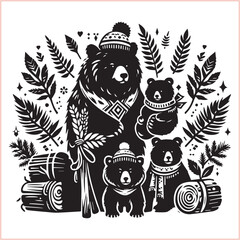 Bear silhouette  Vector bear illustration bundle 