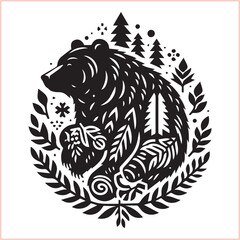 Bear silhouette  Vector bear illustration bundle 