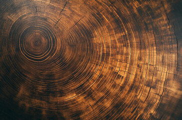 Fototapeta premium Close-up of tree rings with the wood grain visible and cross sections 