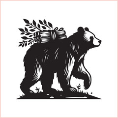 Bear silhouette  Vector bear illustration bundle 