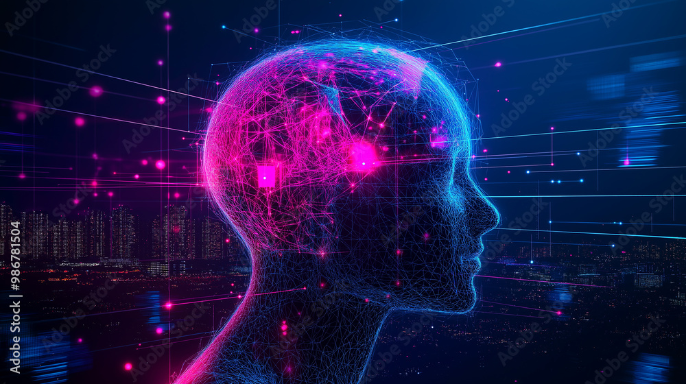 Poster Artificial intelligence is learning and thinking about the future of the city