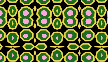 Seamless pattern with abstract geometric tiles background numbers 8