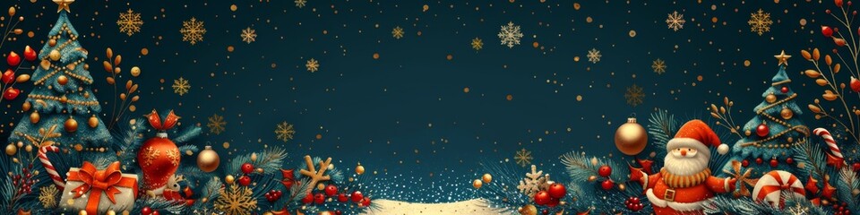 Fototapeta premium Christmas background with Christmas tree decorations