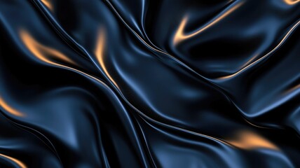 Obraz premium Shiny, smooth black fabric with light reflections, creating elegant and luxurious texture