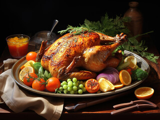 Close up on delicious chicken meal.