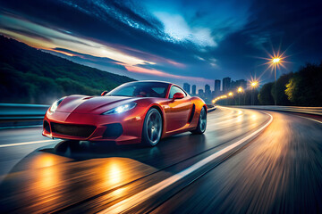Obraz premium car driving on the road