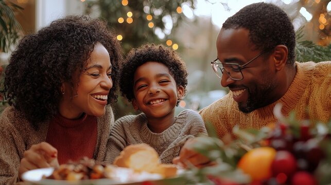 Multicultural family celebrating a traditional holiday together, highlighting the beauty of cultural diversity and generational inclusion