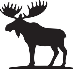 Moose icon silhouette vector style