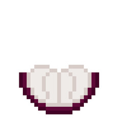 Pixel Mangosteen Fruit Cut Half with Flesh