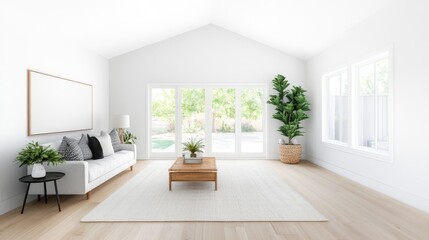 Fototapeta premium Bright and Airy Modern Living Room Interior Design