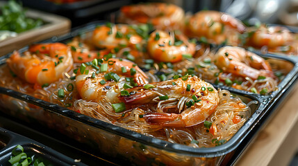 Baked Shrimp with Glass Noodles in a luxurious shop.