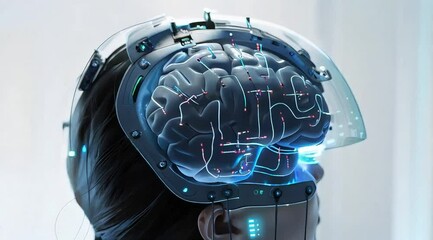 A brain-computer interface in use, neural activity visualization - Powered by Adobe