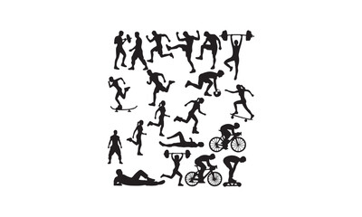 Iconic Sports Silhouettes: From Weightlifting to Table Tennis artwork vector