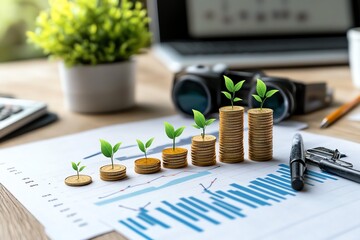 Depreciation impact on book value, visualized with simple geometric shapes showing declining asset value
