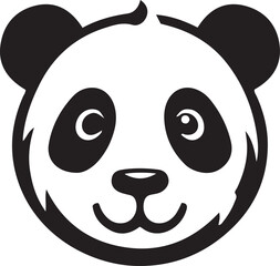 panda face icon  silhouette vector style