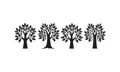 Varied Tree Silhouettes Set for Landscape and Nature Designs