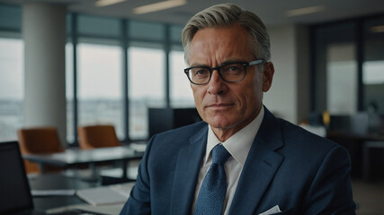 Naklejka premium portrait of a businessman in office 