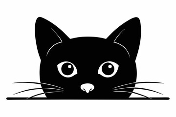 
Peeking black cat silhouette vector, Funny peeking pet. Vector illustration
