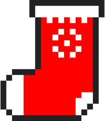 pixel sock, a sock, socks, christmas sock, christmas socks, christmas decoration, fun socks, pixel art socks, pixel christmas, pixel christmas decoration