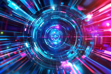 Obraz premium Predictive analytics consumer tech within consumer electronics visualized in an abstract design where AI personalizes user interactions and optimizes device performance