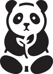 Obraz premium panda icon silhouette vector style