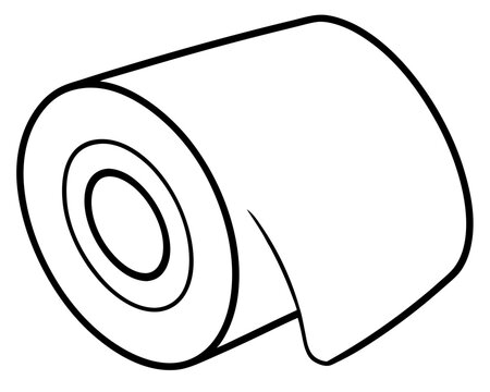 recommend clip art: Toilet paper roll hand drawn doodle. Personal hygiene item. Bathroom and toilet room. Vector outline line art illustration.
