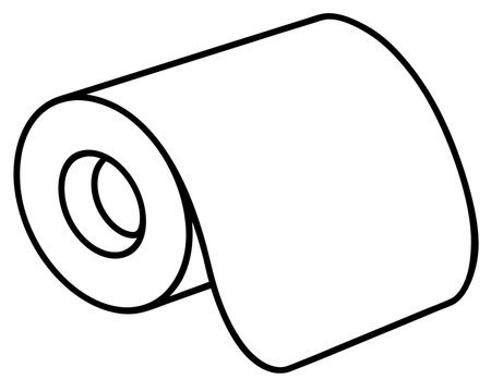 recommend clip art: Toilet paper roll hand drawn doodle. Personal hygiene item. Bathroom and toilet room. Vector outline line art illustration.