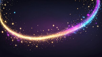 Obraz premium Sparkling Fairy Dust Trails Cartoon Background Design