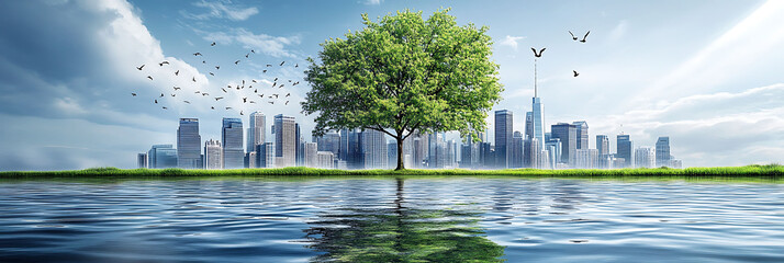 Obraz premium Predictive analytics environmental services where AI anticipates the effects of climate change natural disasters and human activities on ecosystems enabling timely interventions and policy adjustments