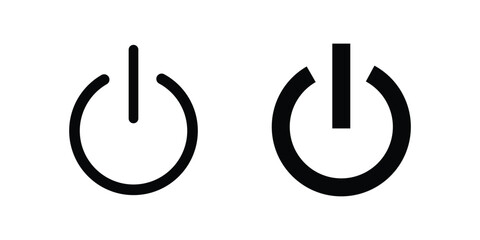 On off power button icon vector. Power on off or switch on off electric current sign symbol illustration, Power button icon power on off button Vector.