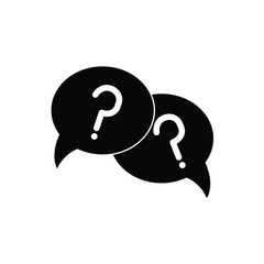 Question mark icon set. Bubble question icon, FAQ questions mark in Bubble symbol on a white background.