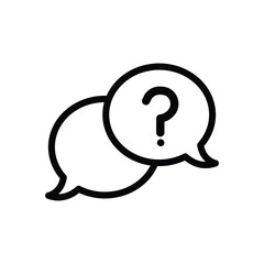 chat speech message bubbles with question marks. Forum icon. Communication concept. Stock vector illustration isolated on white background. Question Mark in Bubble Icon.